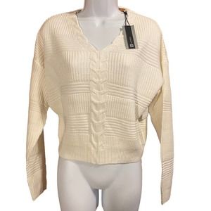 Numero Lace Back Cropped Sweater